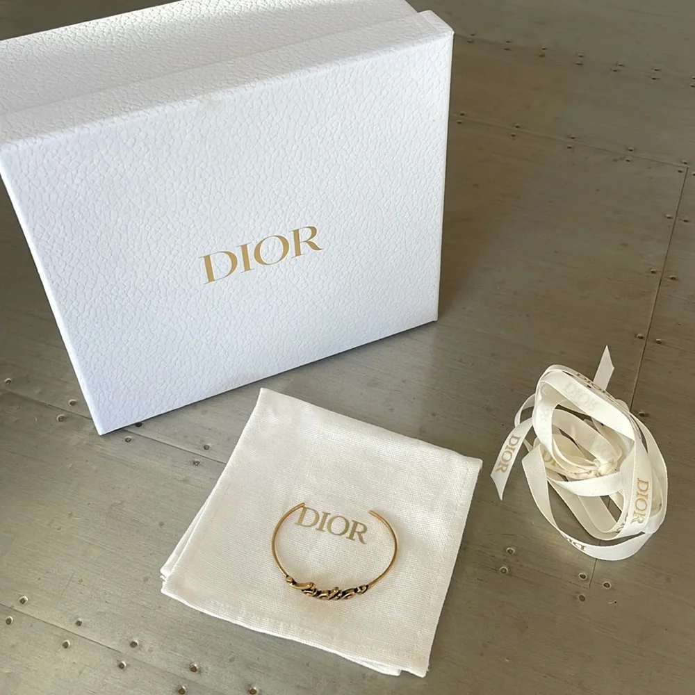 Dior Christian Dior j’adior cuff bracelet brushed gold with box - Picture 3 of 8